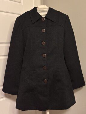Women’s Black Button-Front Coat